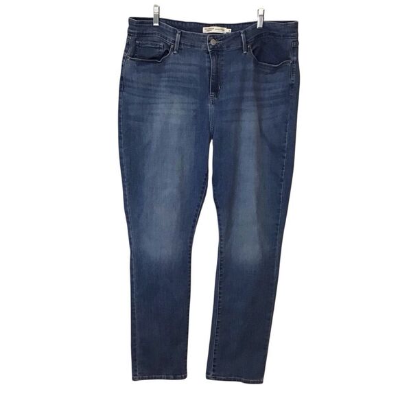 Levi Strauss Signature Mid-Rise Straight Jeans 18 - Picture 1 of 9